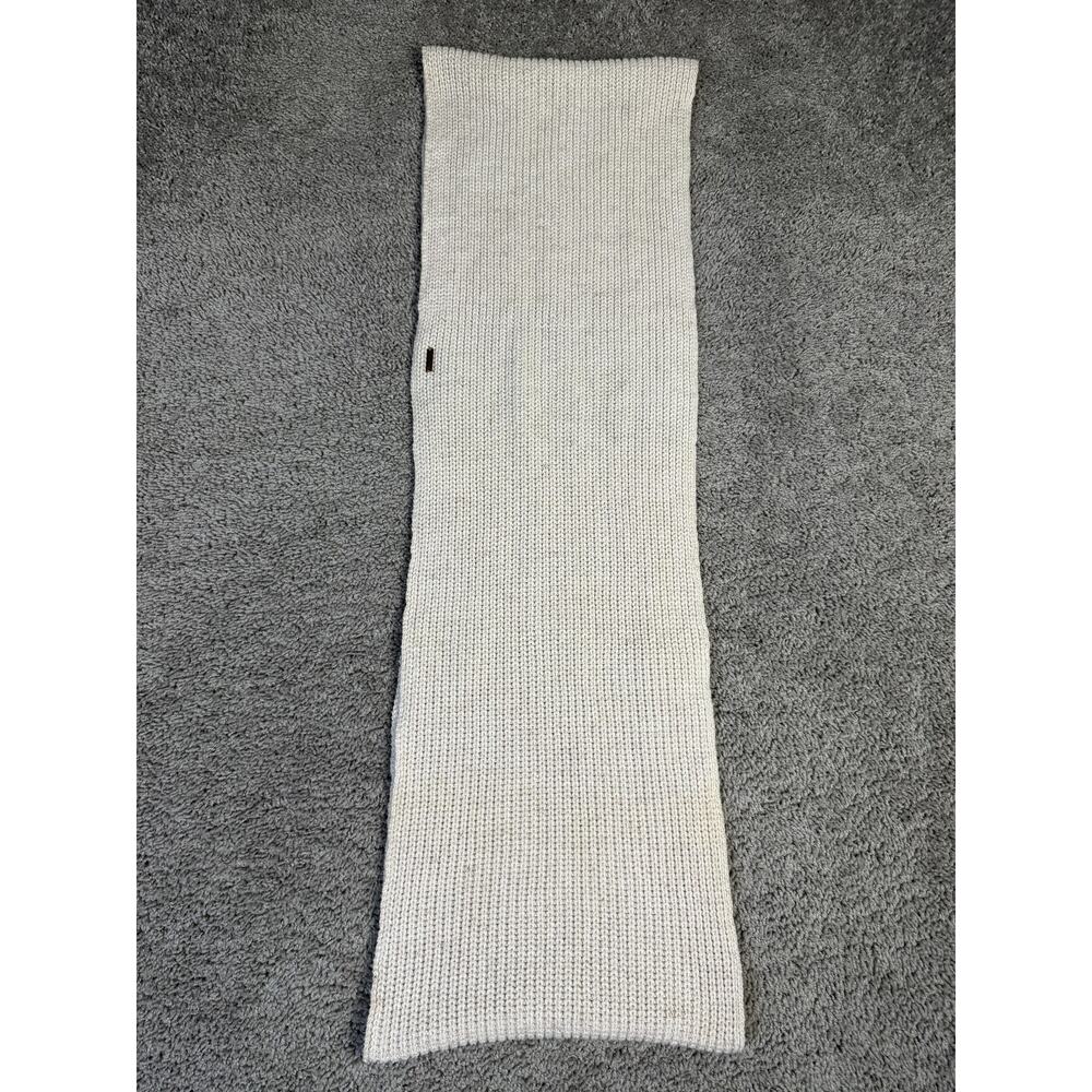 TOMS Scarf Womens One Size White Cowl Snood Knit Neck Warmer Logo Polyester Wool
